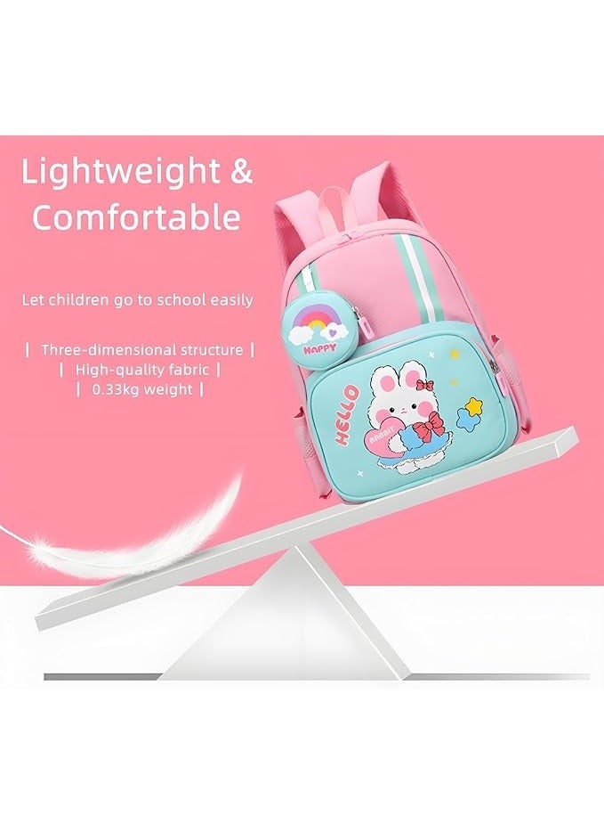 Sylqvxh Toddler Backpack Kids Cute Cartoon Schoolbag Lightweight Bookbags Daypack School Backpack with Adujustable Strap Small Preschool Daycare Bag with Coin Pocket for Girls Boys - Image 3